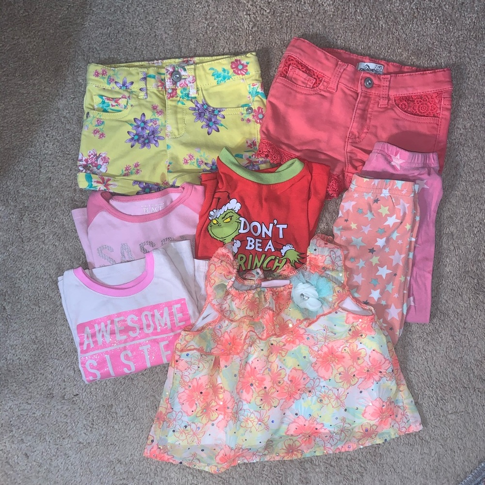 2T Girl Lot: Shorts, Pj’s, Dress shirt